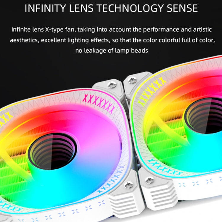 COOLMOON CM-YM-360T Computer ARGB Temperature Display Lens Multi-Platform Integrated CPU Cooler(W...