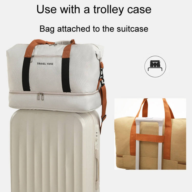 Set Trolley Short Trip Traveling Bag Wet And Dry Separation Large Capacity Storage Pack(Bright Bl...