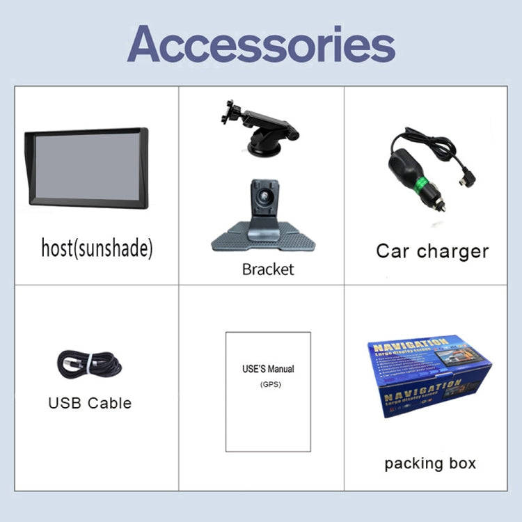 9 Inch 8G/256M Car GPS Navigator With Large Screen Capacitive Bluetooth Map, Area: Africa Map