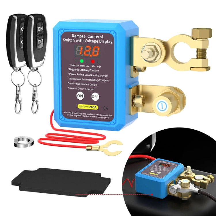 Car Battery Disconnectors Remote Control Smart Disconnect Switch, Style: Intelligent With Digtal ...