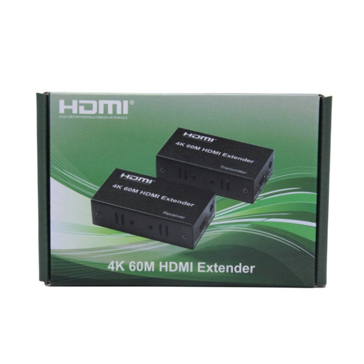 HDMI To RJ45 Single Ethernet Cable 60m Extender 4K HD Cable Signal Amplifier, Transmitter+Receive...