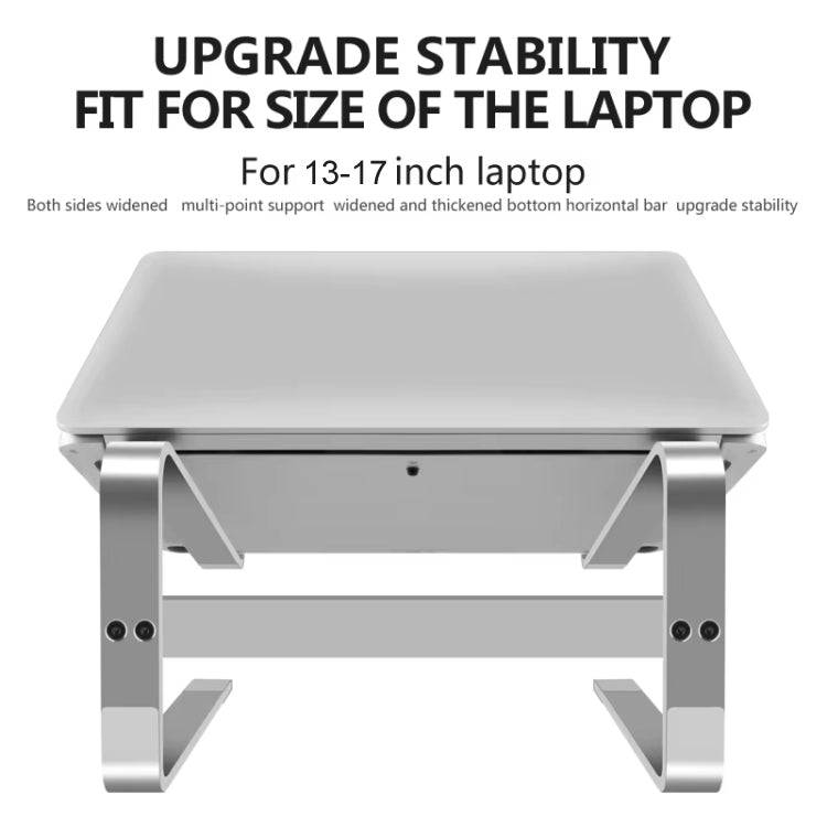 Desktop Aluminum Alloy Heightened Heat Dissipation Laptops Stand(Silver)