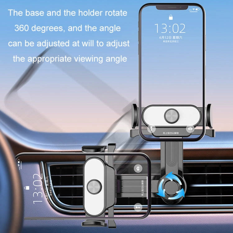 Car Air Outlet Mobile Phone Holder Automatic Lock Snap-on Navigation Holder(Red)