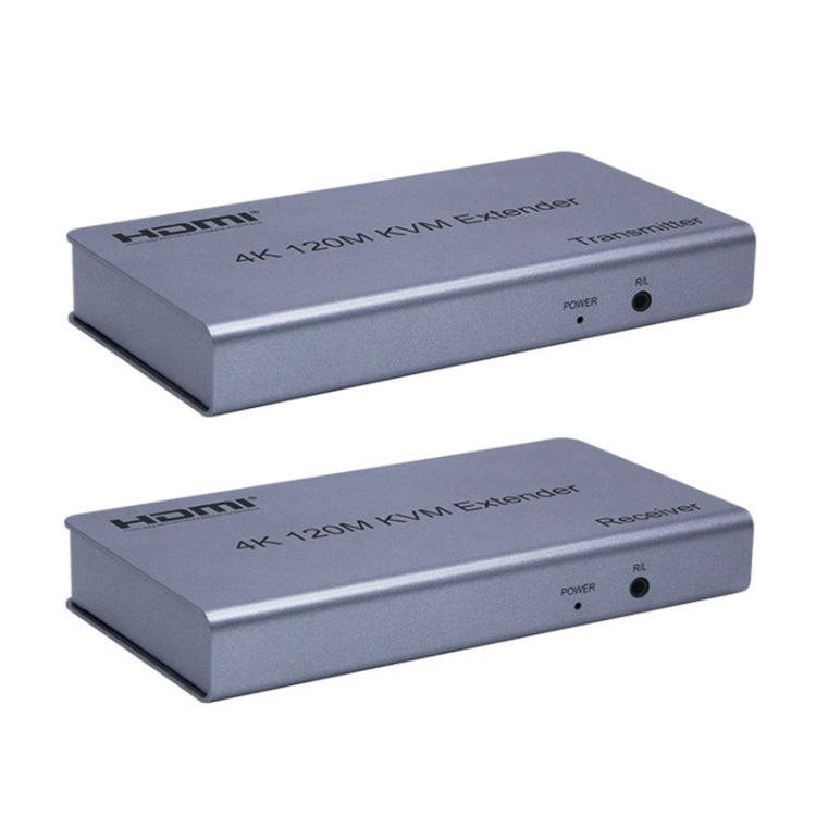 KVM 120m 4K HD Extender Computer Mouse Keyboard HDMI Single Ethernet Cable Transmitter + Receiver...