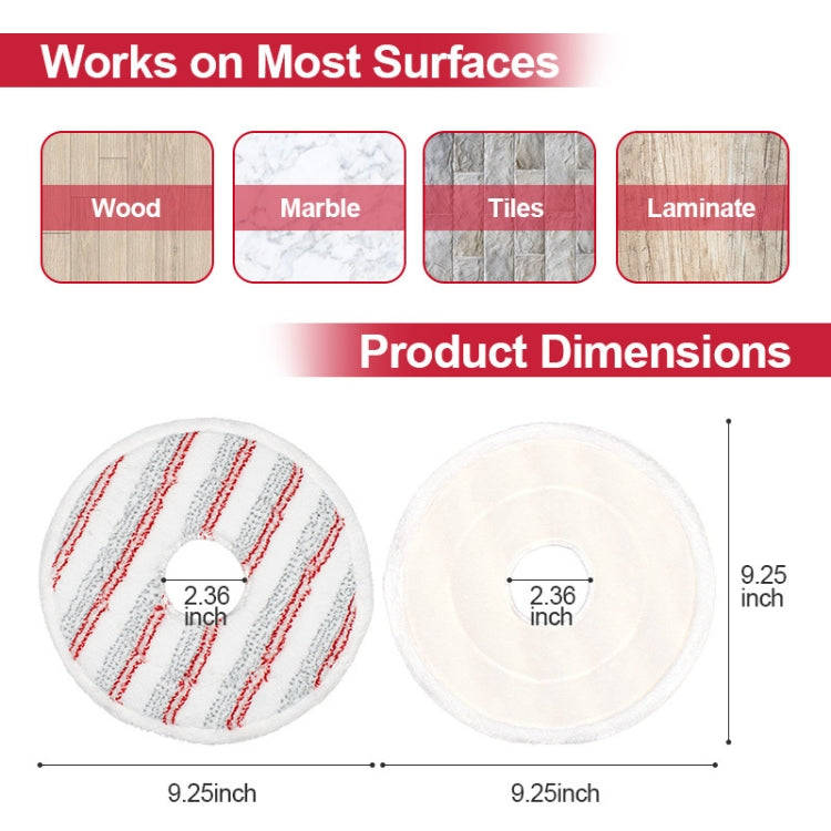 For Vileda Spin & Clean Mop Refill Pad Round Microfiber Replacement Cloth Cover(Red)
