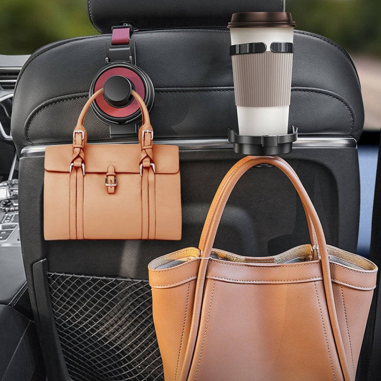 3 In 1 Car Seat Back Hanger for Cup and Phone Vehicle Seat Headrest Hooks(Beige)