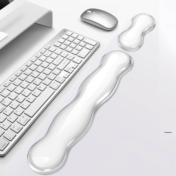 Cool Silicone Keyboard Wrist Rest Mouse Pad Relieve Wrist Fatigue, Spec: Small Transparent Gray