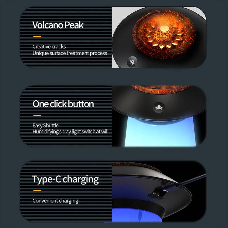 HX126 Sound Pickup RGB Light Volcano Humidifier Simulated Flame Aromatherapy Machine, Color: White