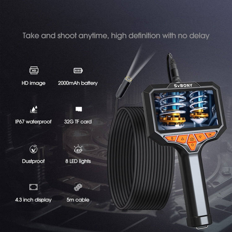 SVBONY SM501 Industrial Borescope 2 Megapixel HD 4.3-inch IP67 Waterproof Probe