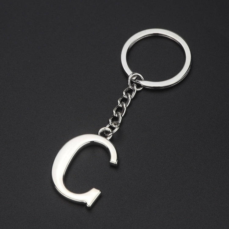 Double-Sided Three-Dimensional Plating Alphabet Keychain, Style: C
