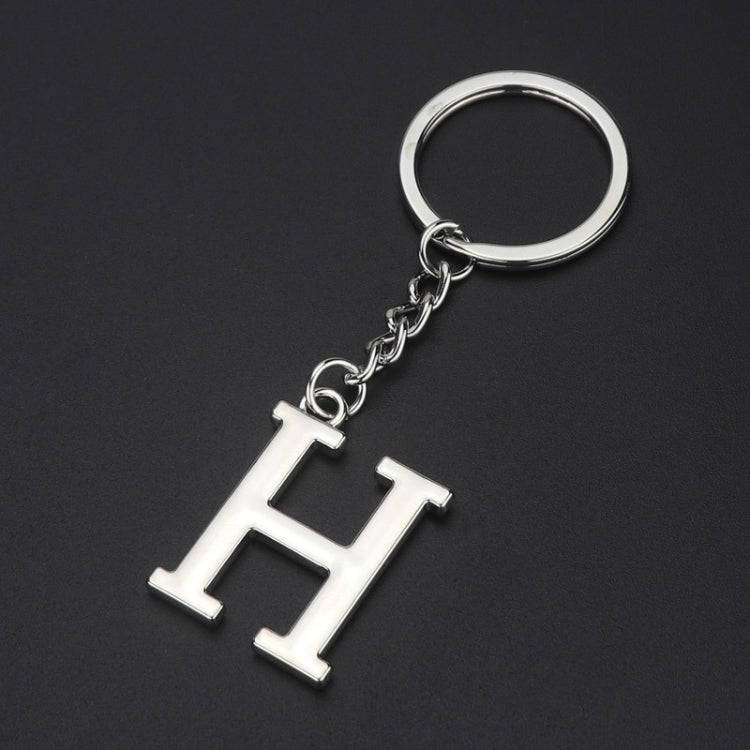 Double-Sided Three-Dimensional Plating Alphabet Keychain, Style: H