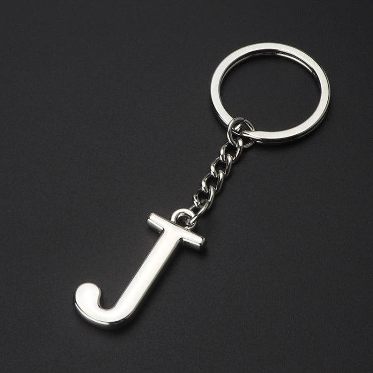Double-Sided Three-Dimensional Plating Alphabet Keychain, Style: J