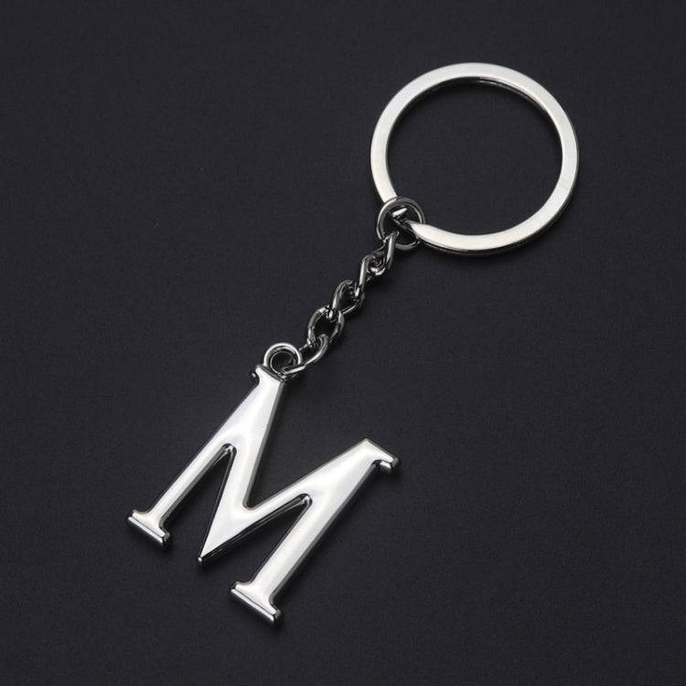 Double-Sided Three-Dimensional Plating Alphabet Keychain, Style: M