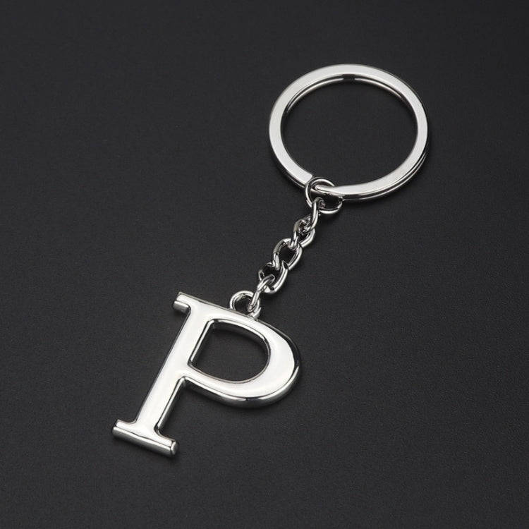 Double-Sided Three-Dimensional Plating Alphabet Keychain, Style: P