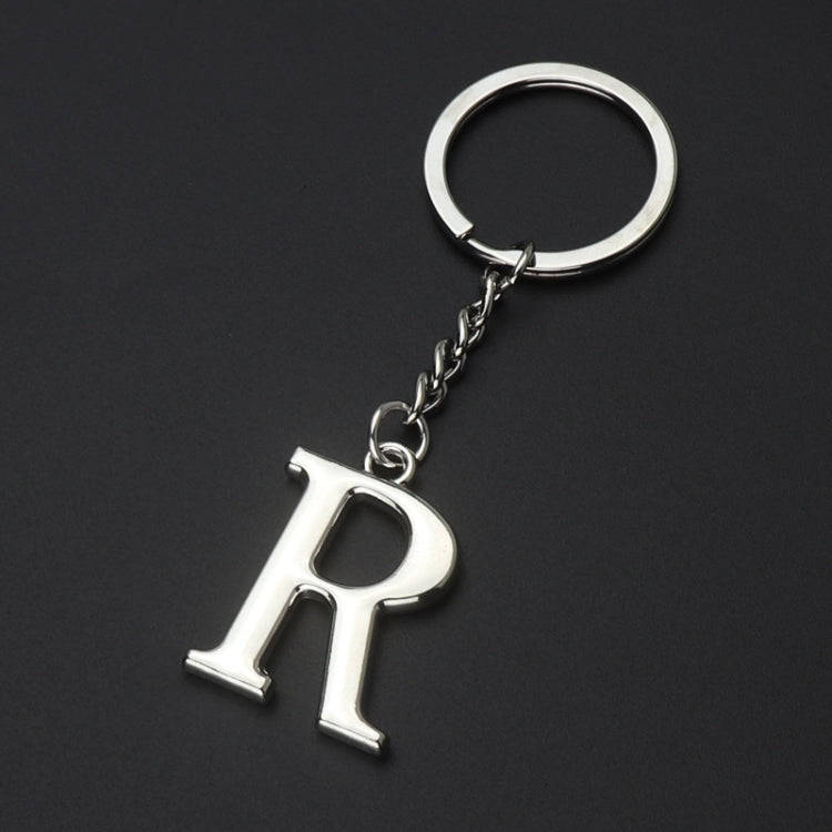 Double-Sided Three-Dimensional Plating Alphabet Keychain, Style: R
