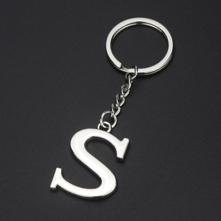 Double-Sided Three-Dimensional Plating Alphabet Keychain, Style: S