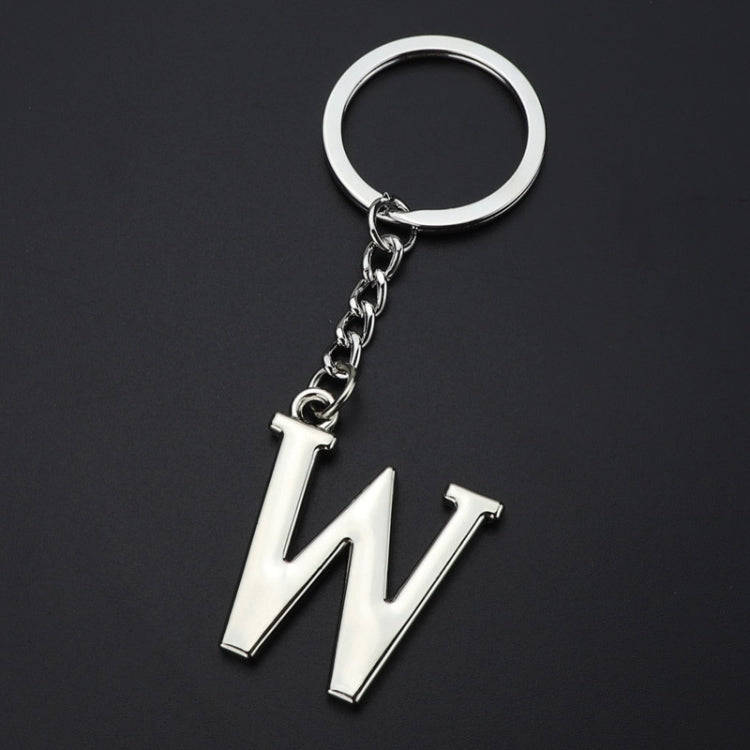 Double-Sided Three-Dimensional Plating Alphabet Keychain, Style: W