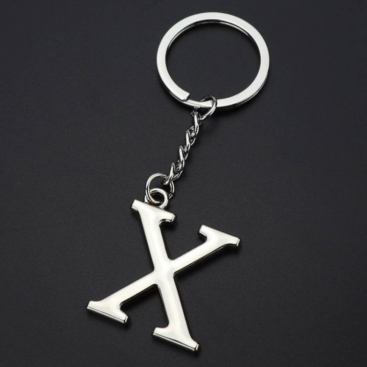Double-Sided Three-Dimensional Plating Alphabet Keychain, Style: X