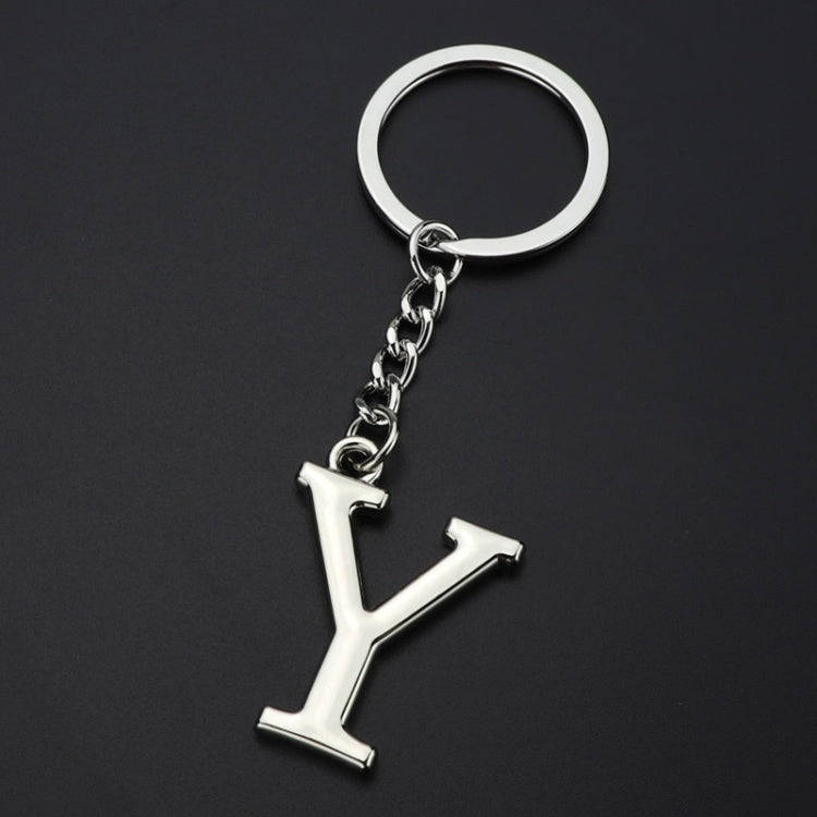 Double-Sided Three-Dimensional Plating Alphabet Keychain, Style: Y