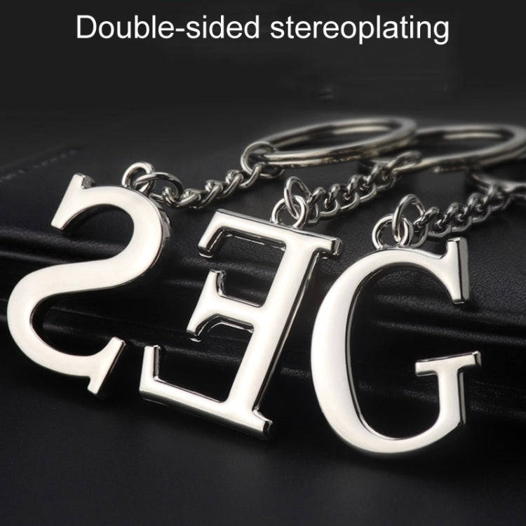 Double-Sided Three-Dimensional Plating Alphabet Keychain, Style: O
