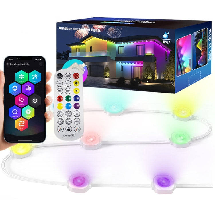 Bluetooth Outdoor Roof Lights Colorful Waterproof Smart Control Holiday Lights, Style: 30m 60 Lig...