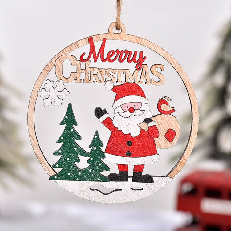 Christmas Day Decoration Hollow Wooden Pendant, Style: Snowman
