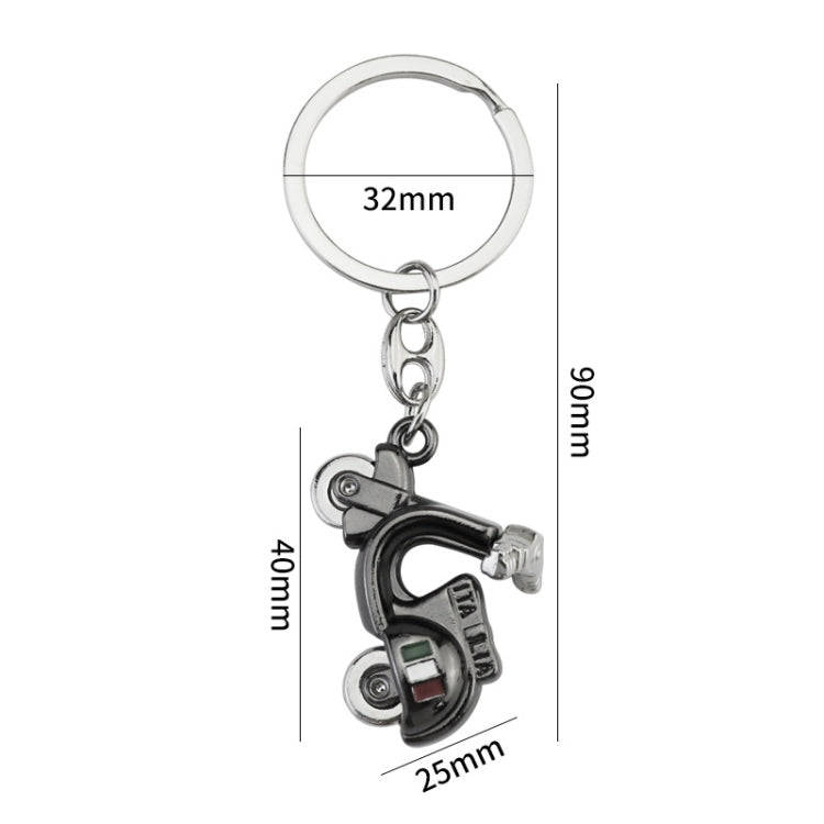 Simulation Cool Motorcycle Keychain Metal Decoration Pendant, Style: X-231 Black