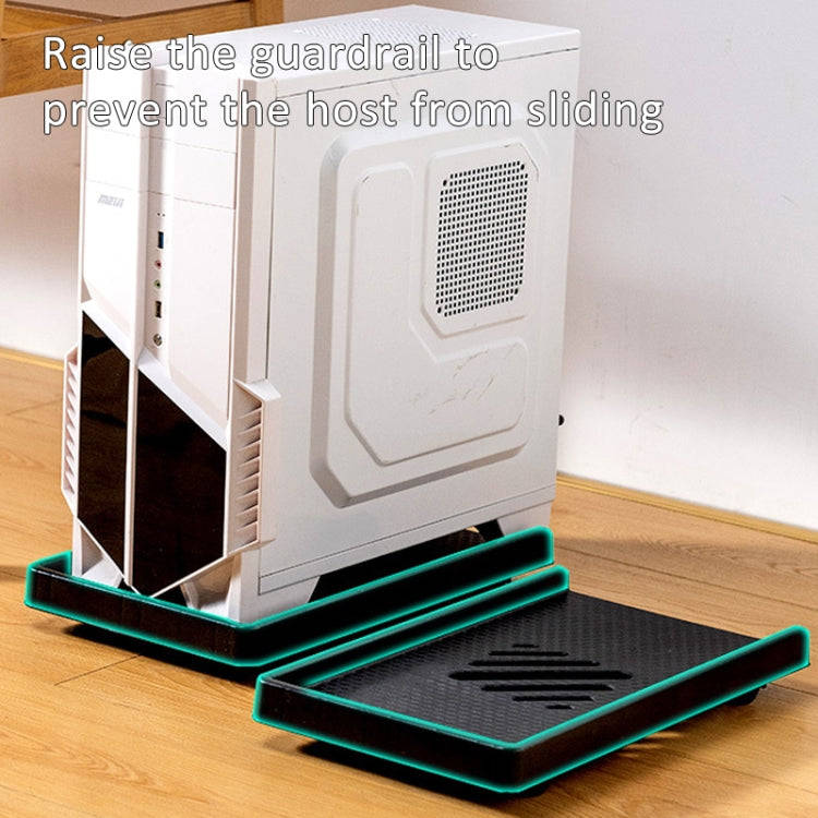 Computer Host Bracket Desktop Chassis Mobile Tray Base Heightening Rack with Pulley, Spec: Univer...
