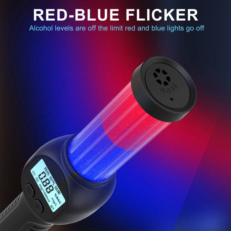 Portable Personal Alcohol Tester High-precision Breathalyzer with Alarm Light English Version