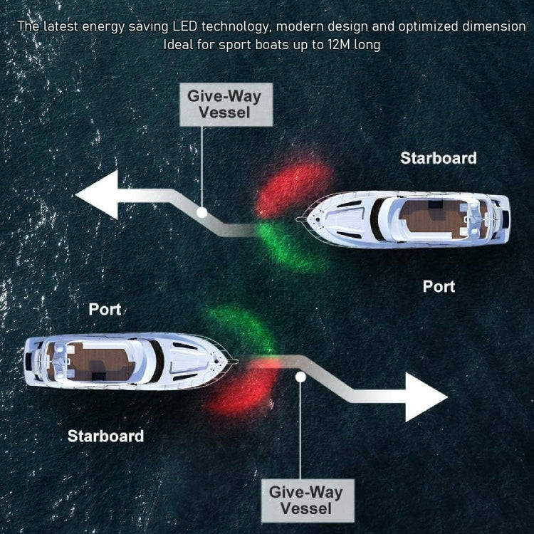 Marine Navigation Warning Light Signal LED Yacht Light, Color: White Shell Red