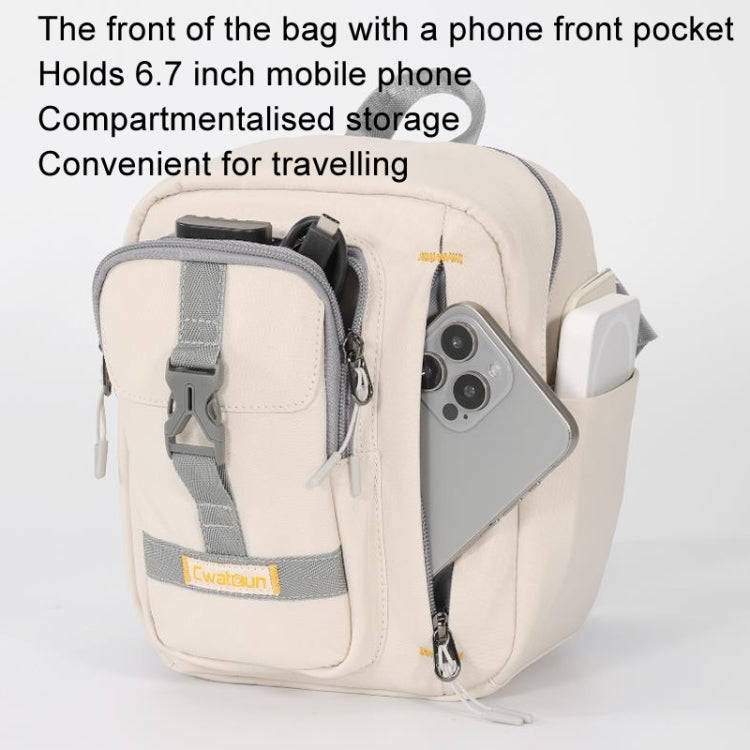 Cwatcun D155 Shoulder Casual Microslr Camera Storage Bag Lightweight Digital Photography Bag(Beige)
