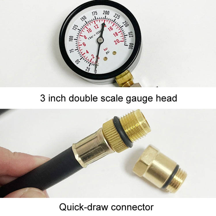2pcs / Set G324 Motorcycle And Vehicle Cylinder Pressure Inspection Gauge Cylinder Pressure Test ...