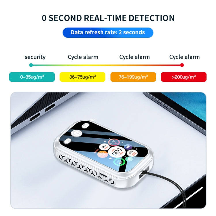Haze Dust Air Quality Temperature Humidity Detector(Black)