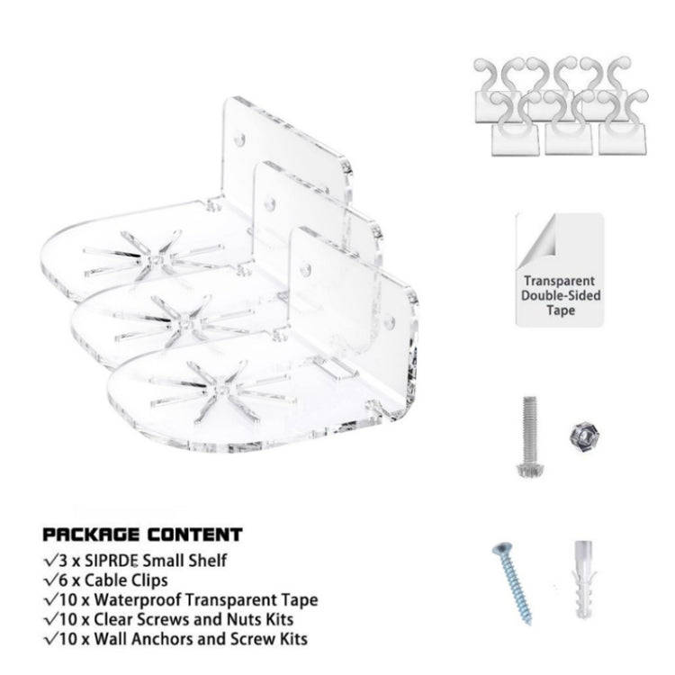 YX135 3pcs / Set Acrylic Wall Mount Bracket For Baby Monitor / Safety Camera / Speaker