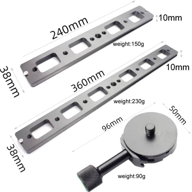 Double Camera Bracket Arca Swiss Quick Release Plate, Spec: PU240