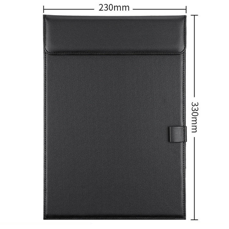 Leather A4 Meeting Clip Pad Business Office Document Clip Board Sticky Note Clip Writing Pad(Coffee)