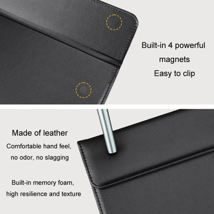 Leather A4 Meeting Clip Pad Business Office Document Clip Board Sticky Note Clip Writing Pad(Coffee)