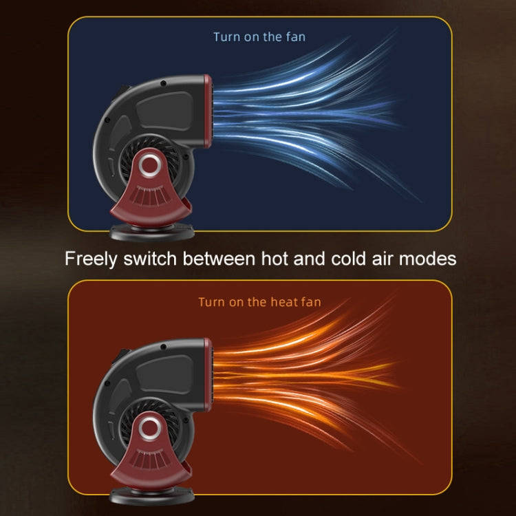 Portable Car Heater Small Fan Defogger, Color: 24V Red