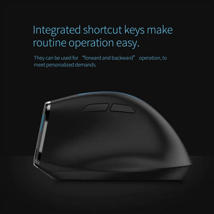 ZELOTES F36A 6-Buttons Vertical Grip Ergonomic Rechargeable Wireless Mouse(Black)