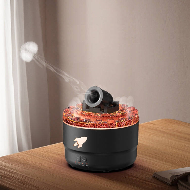 Turret Shape Aromatherapy Humidifier With 3-speed Timer 7-color Atmosphere Light USB Plug Black