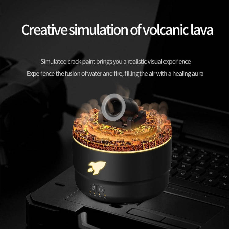 Turret Shape Aromatherapy Humidifier With 3-speed Timer 7-color Atmosphere Light USB Plug Black