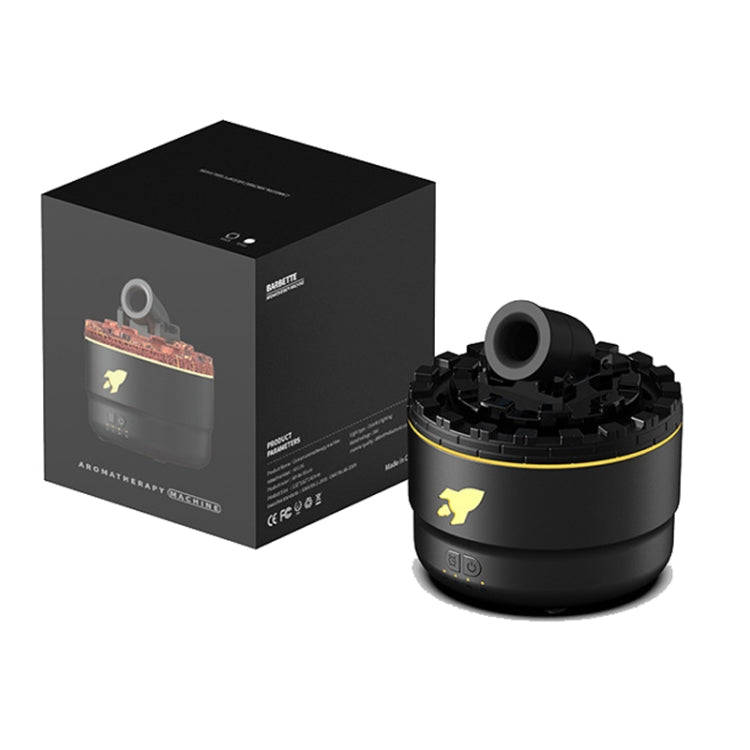 Turret Shape Aromatherapy Humidifier With 3-speed Timer 7-color Atmosphere Light USB Plug Black