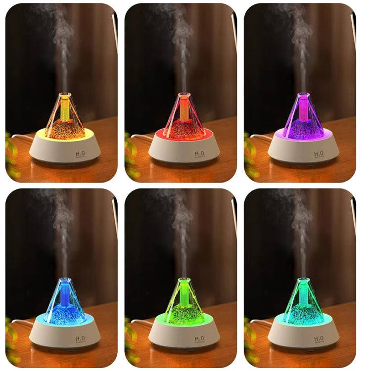 80ml Volcanic Lava Aromatherapy Humidifier With Colorful Lights USB Plug Power(Black)