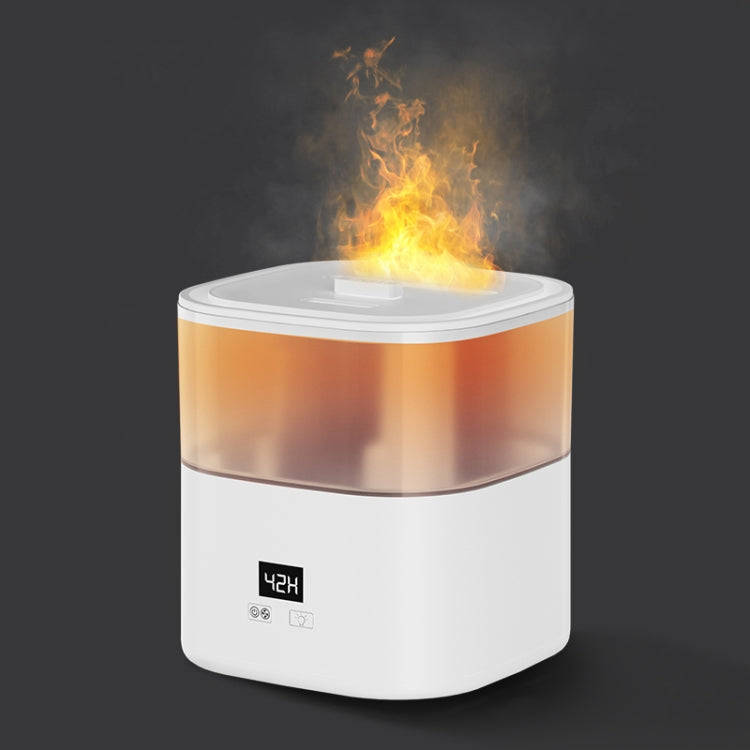 JSQ-58 1.1L large Capacity Digital Display Flame Atomization Humidifier, Color: White(US Plug)