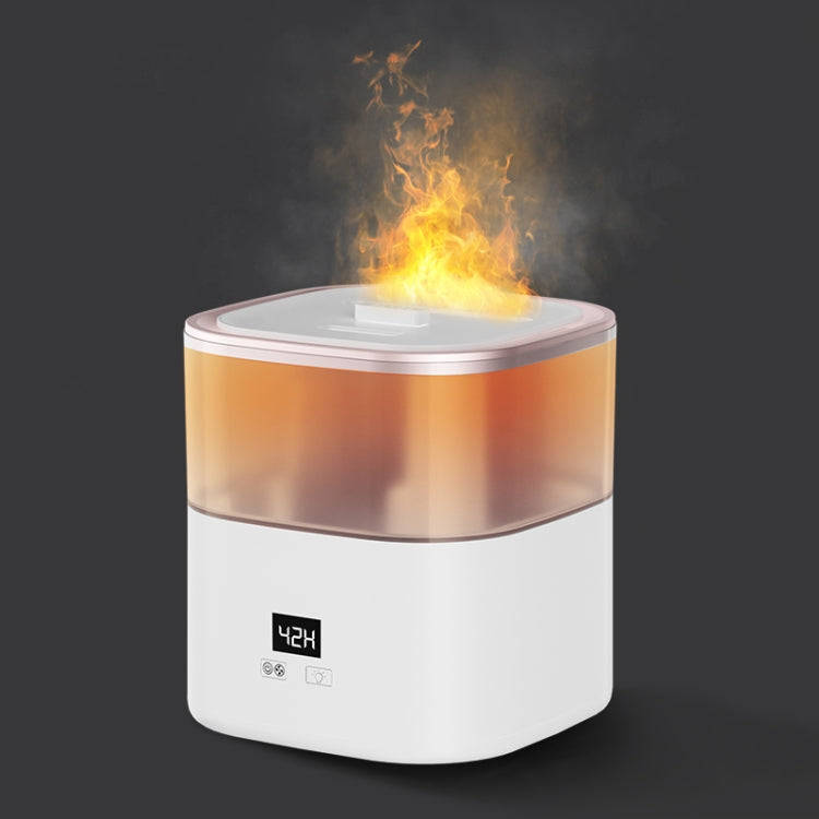 JSQ-58 1.1L large Capacity Digital Display Flame Atomization Humidifier, Color: Rose Gold(US Plug)