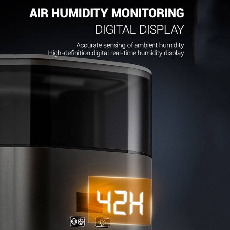 JSQ-58 1.1L large Capacity Digital Display Flame Atomization Humidifier, Color: White(UK Plug)