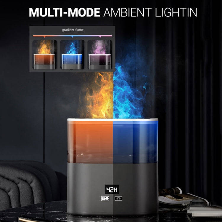 JSQ-58 1.1L large Capacity Digital Display Flame Atomization Humidifier, Color: Rose Gold(US Plug)