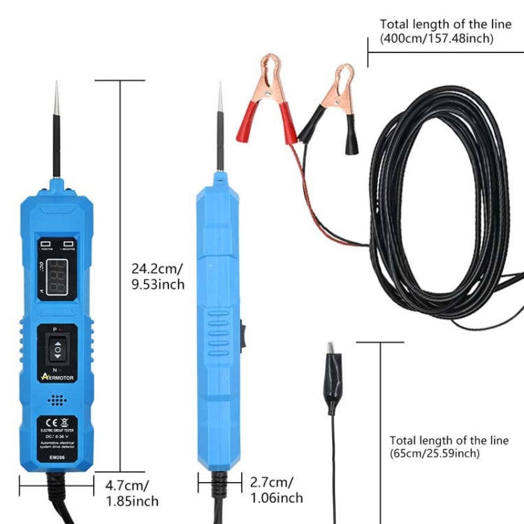 EM286 Multifunctional Car Circuit Electrical System Driving Test Pen, Style: Red 4m