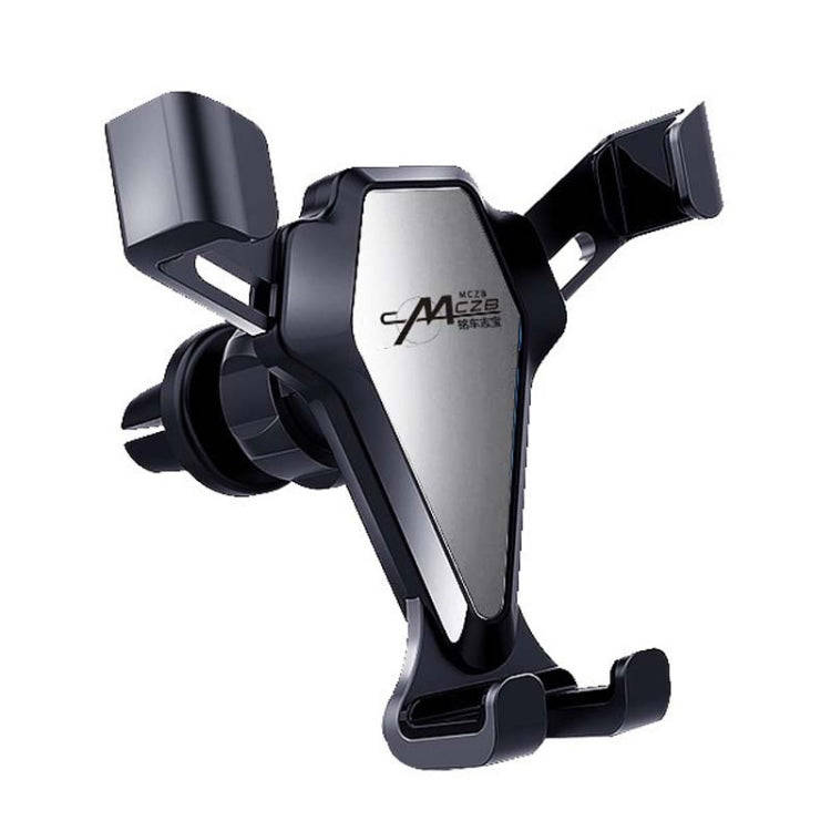 Car Snap-On Air Vent Gravity Cell Phone Navigation Mirror Holder(Silver)