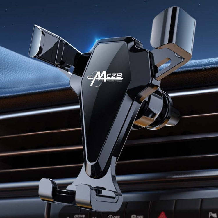 Car Snap-On Air Vent Gravity Cell Phone Navigation Mirror Holder(Silver)
